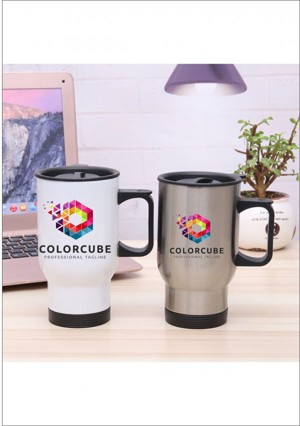 Corporate branded travel mugs Tee Junction